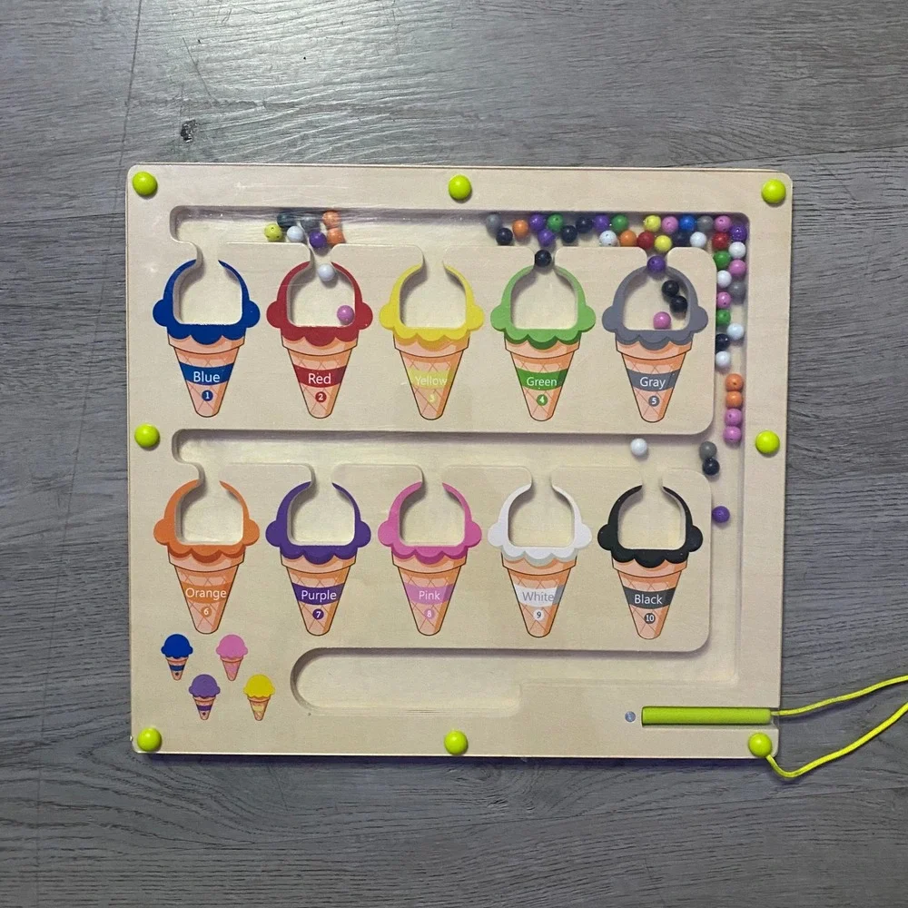 Magnetic Color and Number Maze Toddler OS Multicolor Ice Cream Board